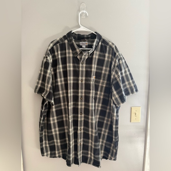 Carhartt Other - Carhartt Short Sleeve Relaxed Fit Button Down Shirt Men’s SZ 4XL Plaid Casual